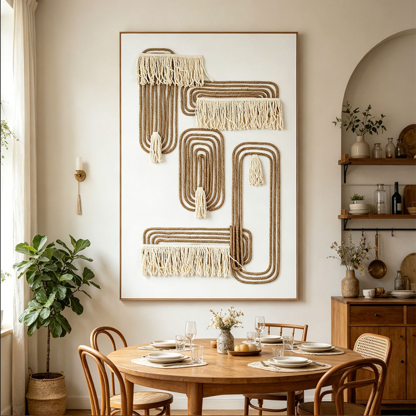 Wabi-Sabi Luxury Abstract Macramé Wall Art